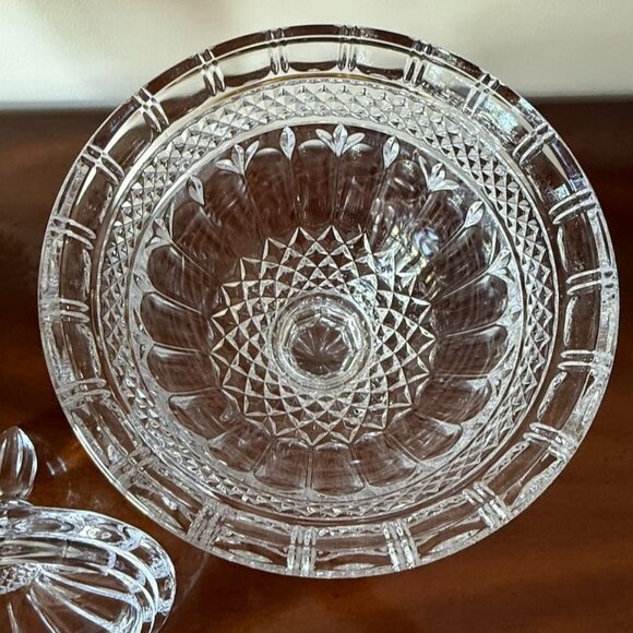 Vintage Shannon By Godinger Brandon Crystal Urn With Lid Footed Bowl 2 Piece 15" - Picture 6 of 9